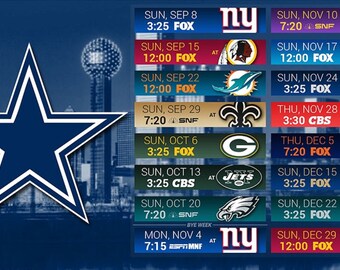 Nfl plan Etsy photograph regarding Dallas Cowboy Schedule Printable identify Nfl agenda Etsy